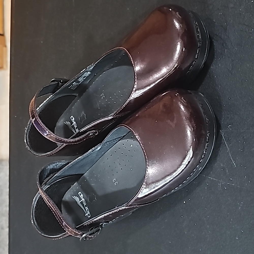 Dansko Marcelle Mary Jane Clog Women size 38 Patent Plum